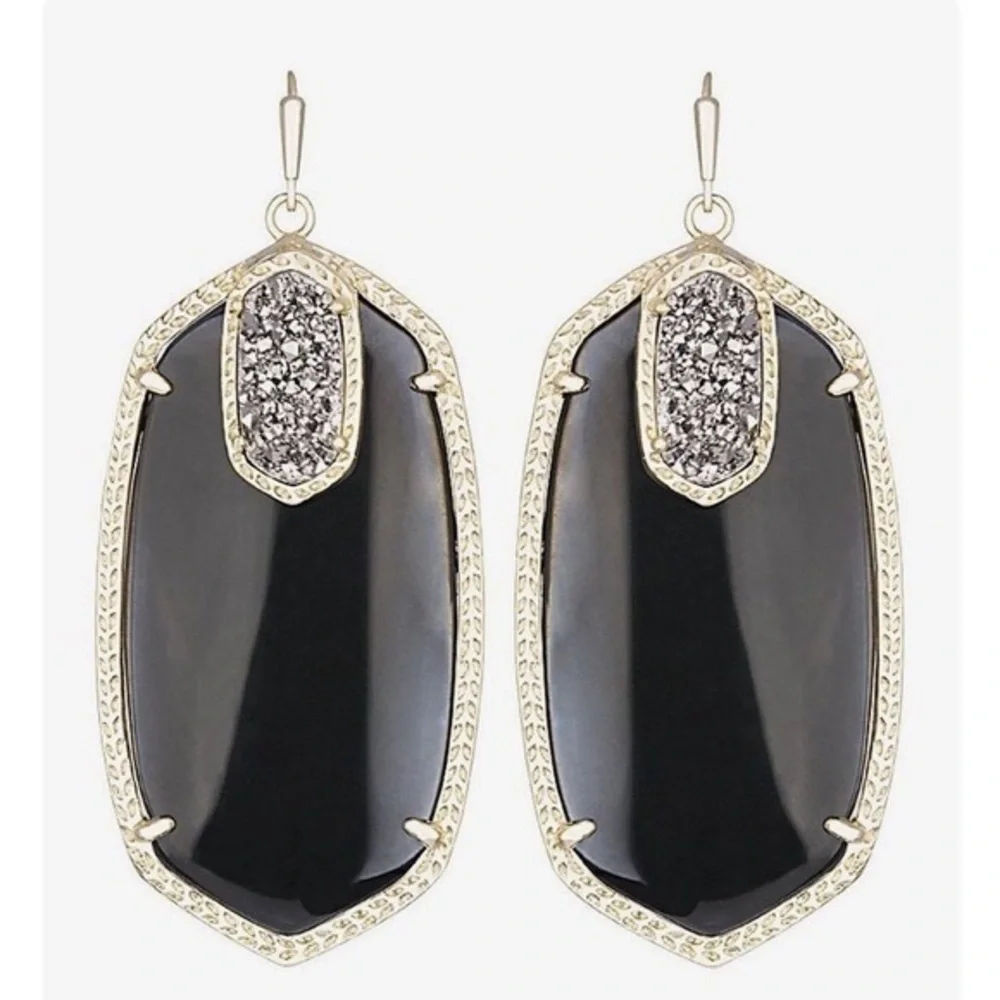 Rare Kendra Scott Darcy Black Onxy earrings - Picture 1 of 4